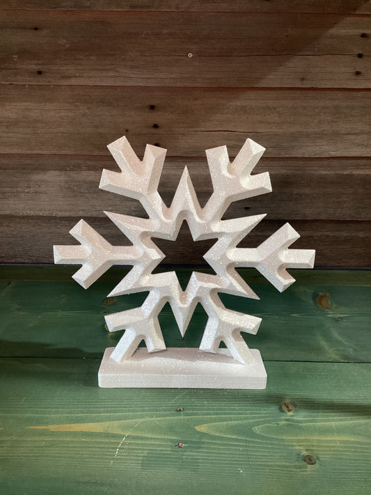 Glitter Snowflake on Base (med)