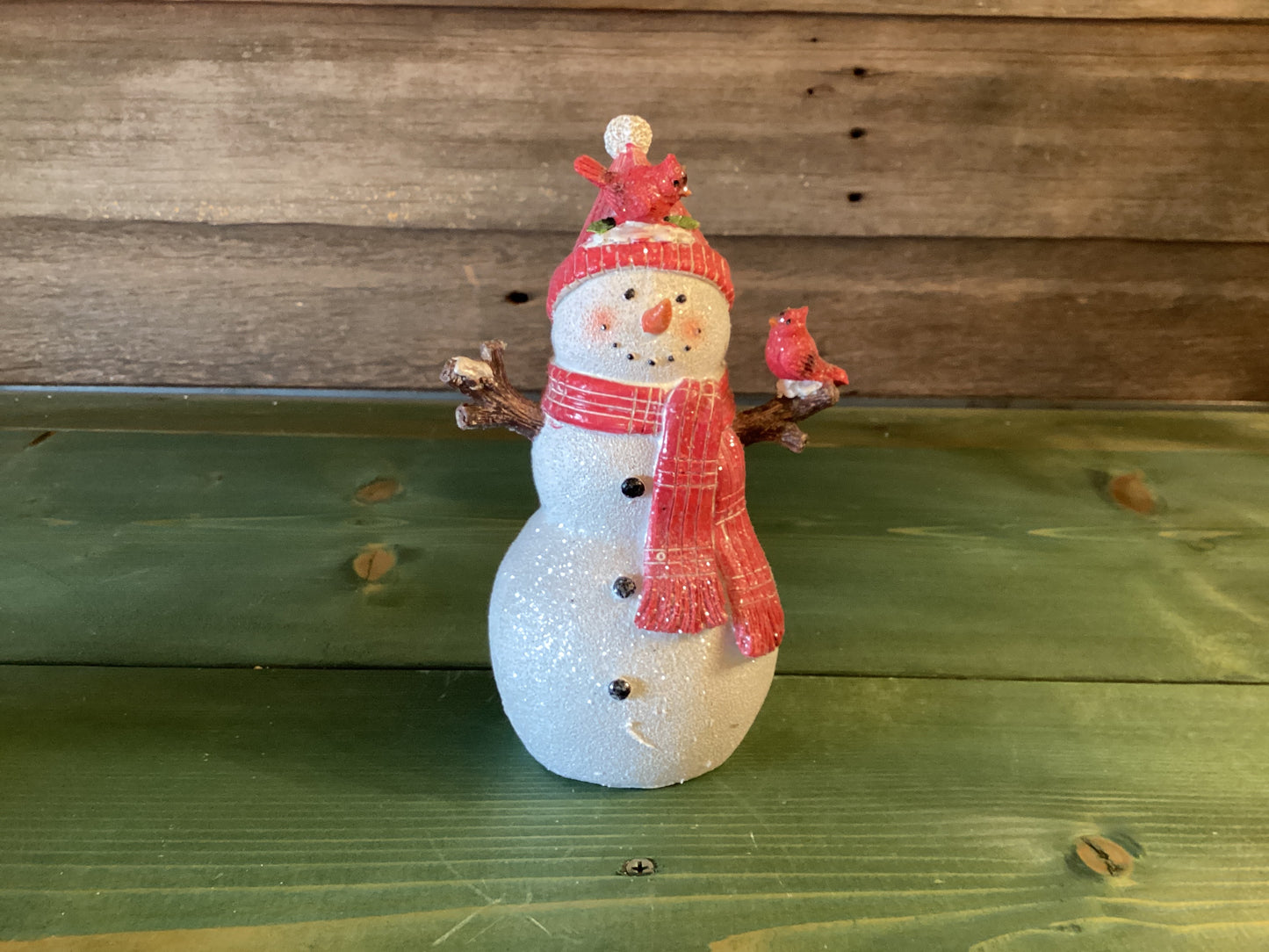 Mr./Mrs. Resin Snowmen w/ Cardinal