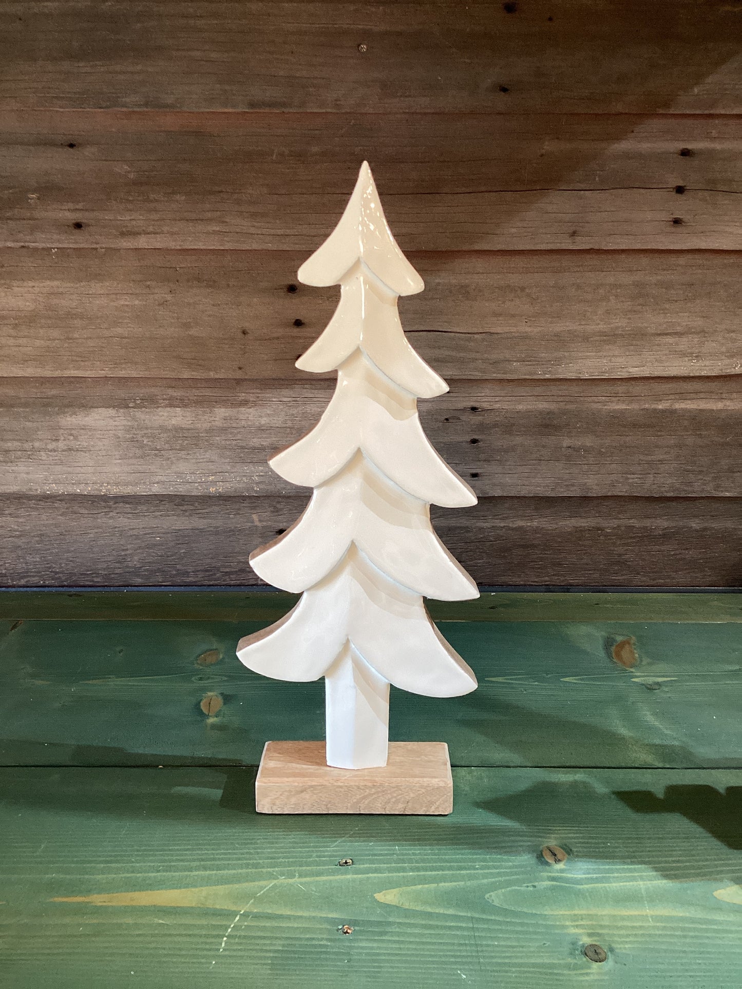 Enamel/Wood White Tree (lg)