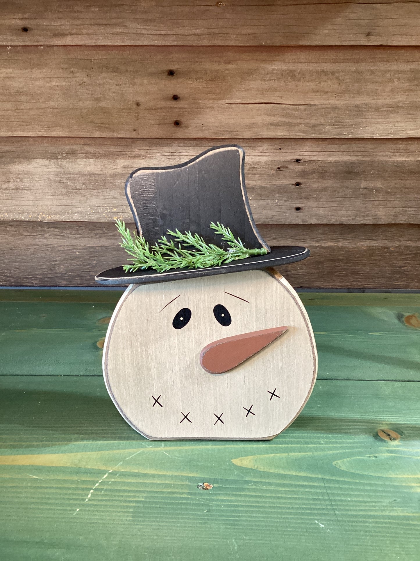 Wooden Snowman w/ Hat Sitter