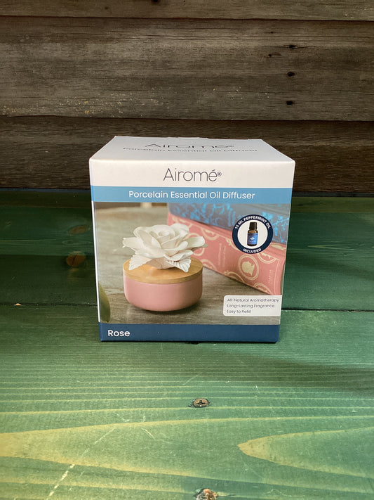 Porcelain Essential Oil Diffuser Rose + Peppermint Oil
