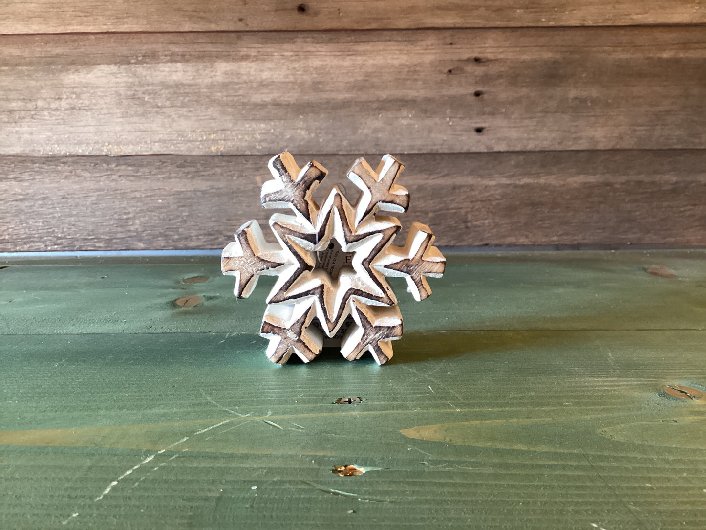 Carved Wooden Snowflake (sm)