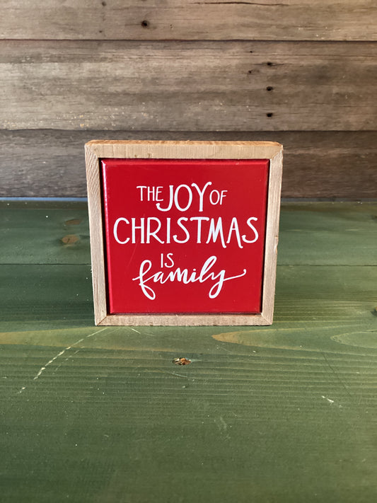 “The Joy of Christmas is Family” block