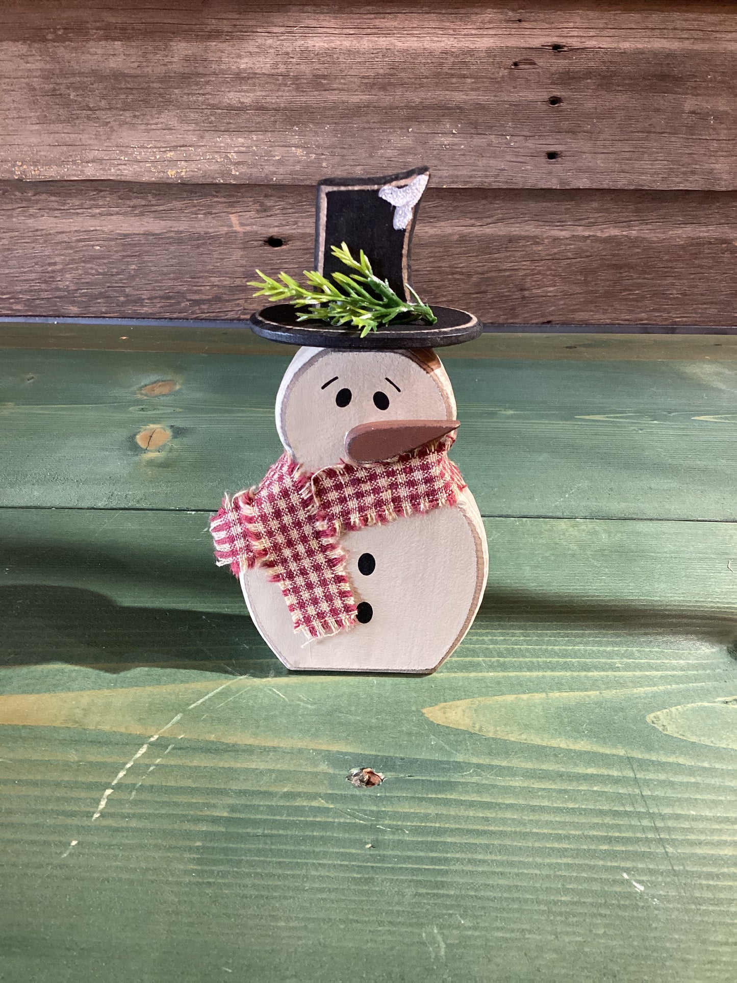 Chunky Wooden Snowman Sitter