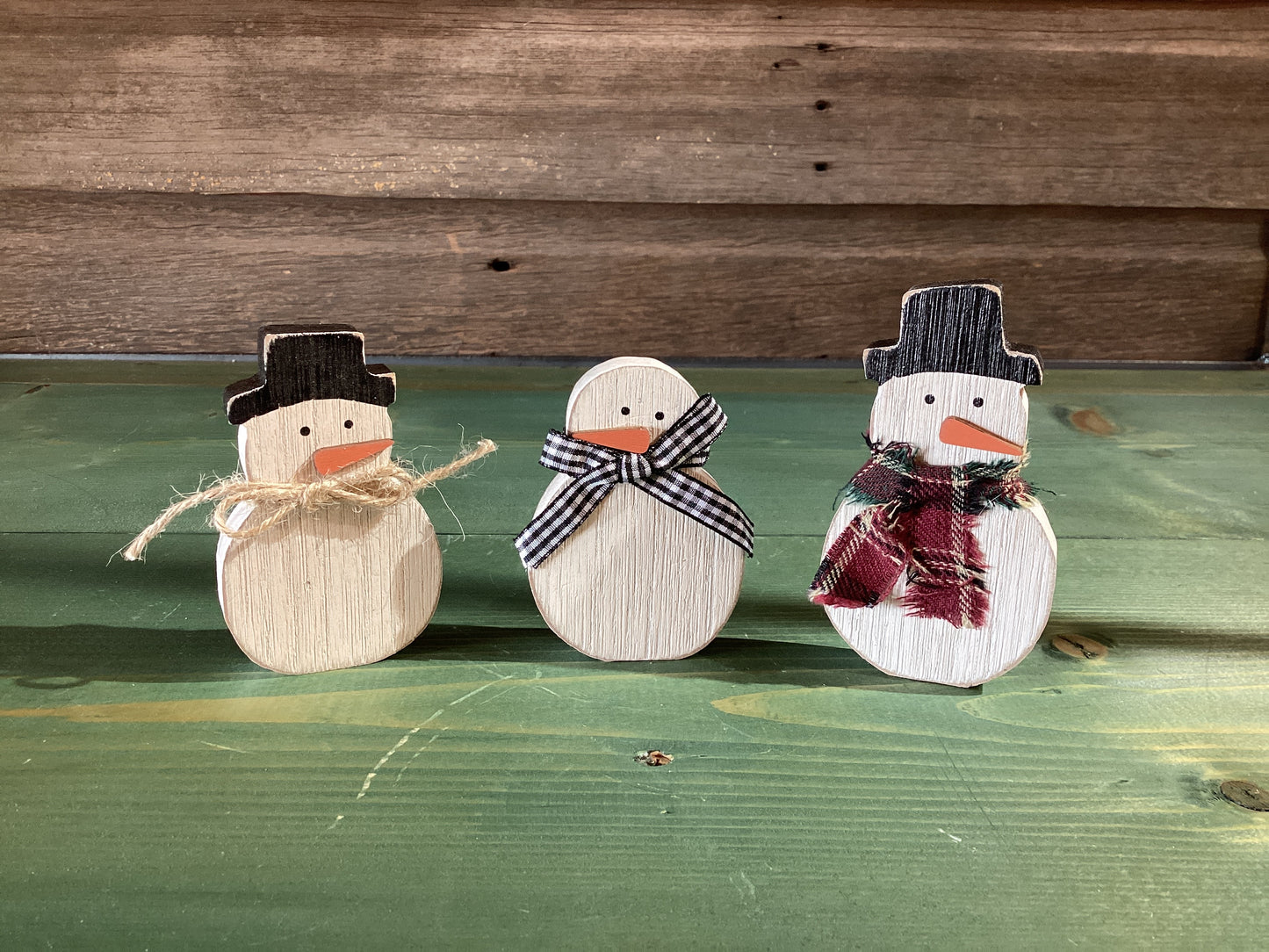 Mini Wooden Snowman