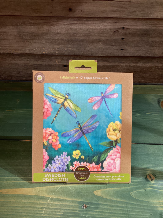 Swedish Dishcloth Dragonfly Garden