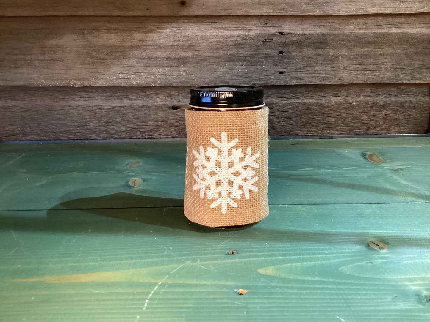 Burlap Snowflake Candle Wrap