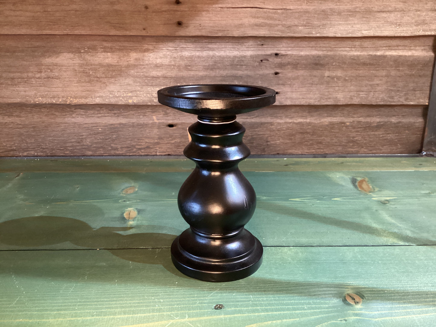 Black Resin Candlestick (sm)