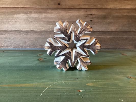 Carved Wooden Snowflake (lg)