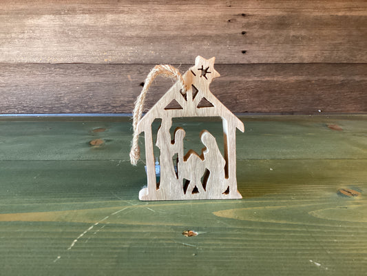 Wooden Nativity Ornament