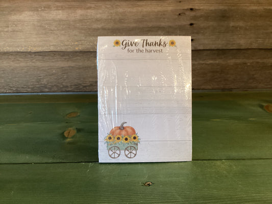 Magnetic Notepad Give Thanks for the Harvest