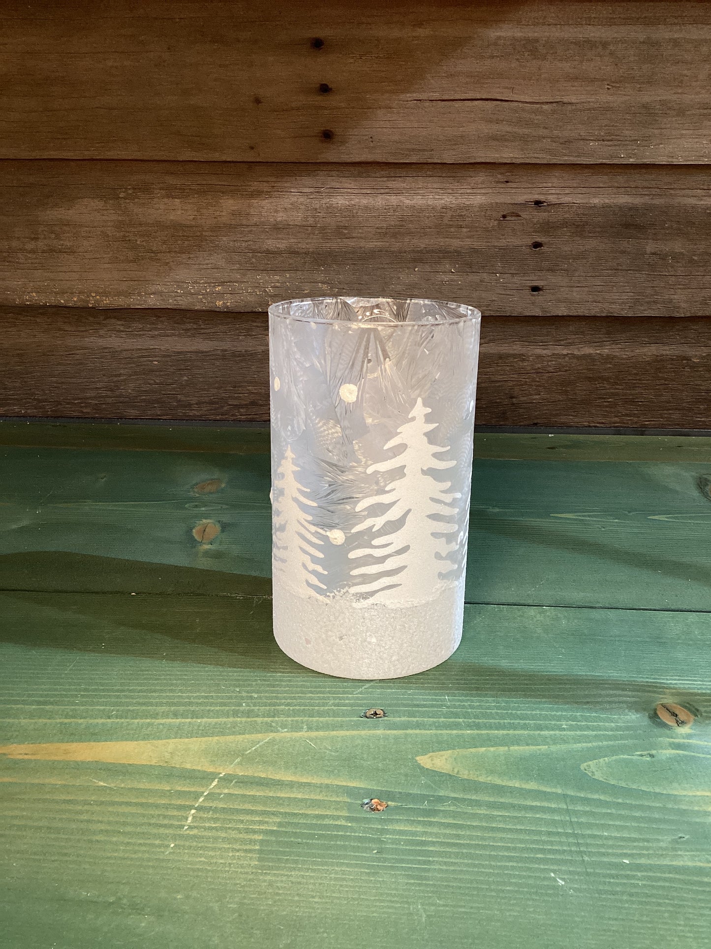 Frosted White Winter Tree Cylinder (sm)
