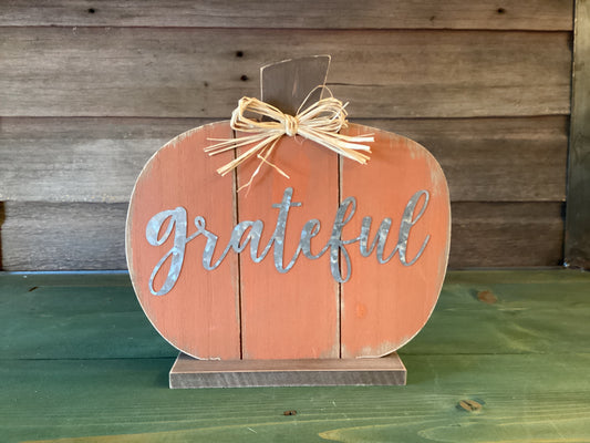 "Grateful" Tin Pumpkin