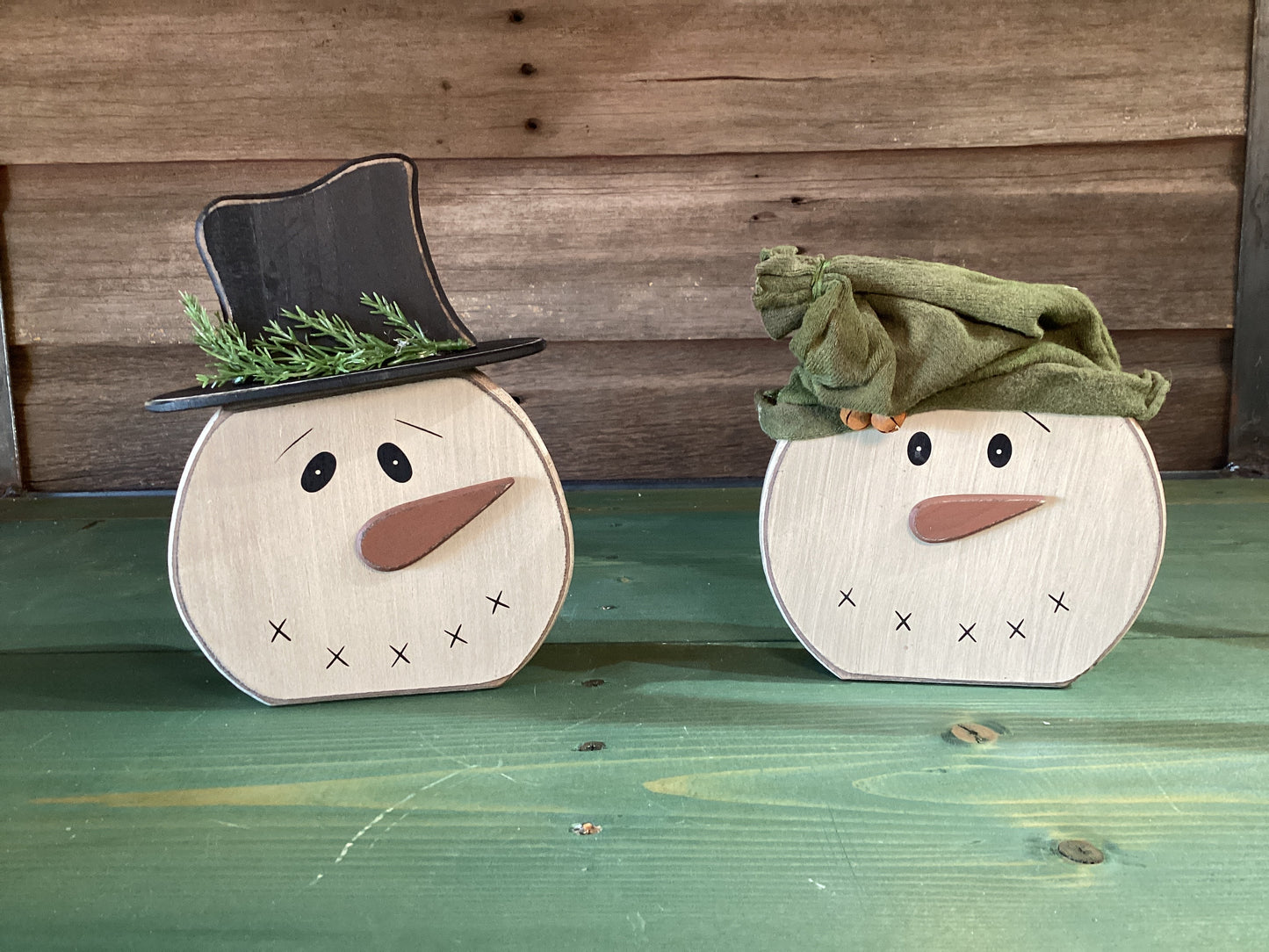 Wooden Snowman w/ Hat Sitter
