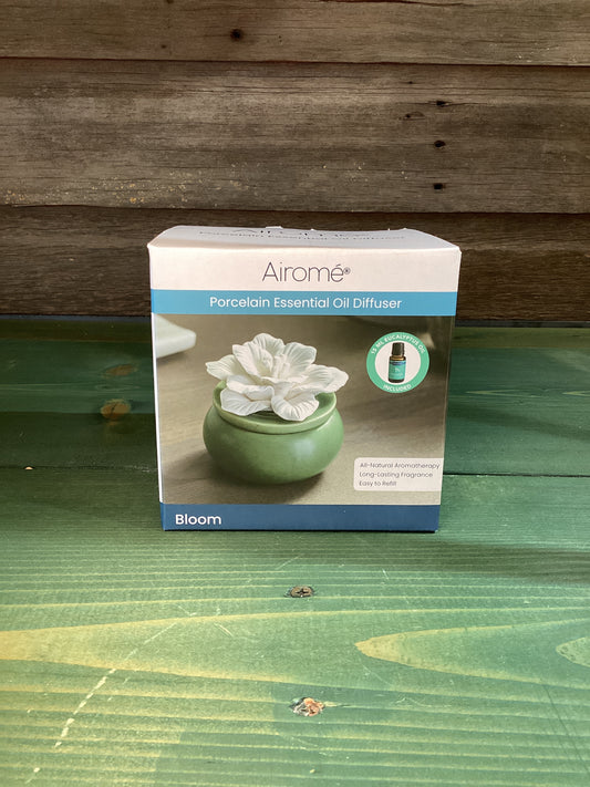 Porcelain Essential Oil Diffuser Bloom + Eucalyptus Oil