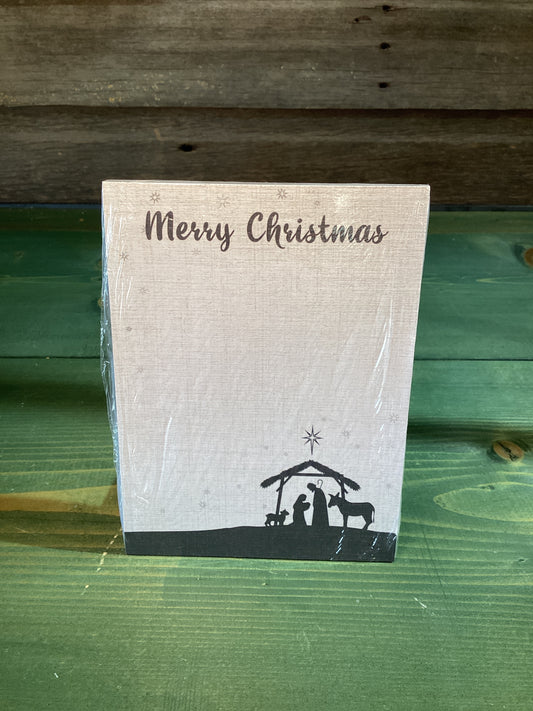 Merry Christmas Nativity Magnetic Notepad