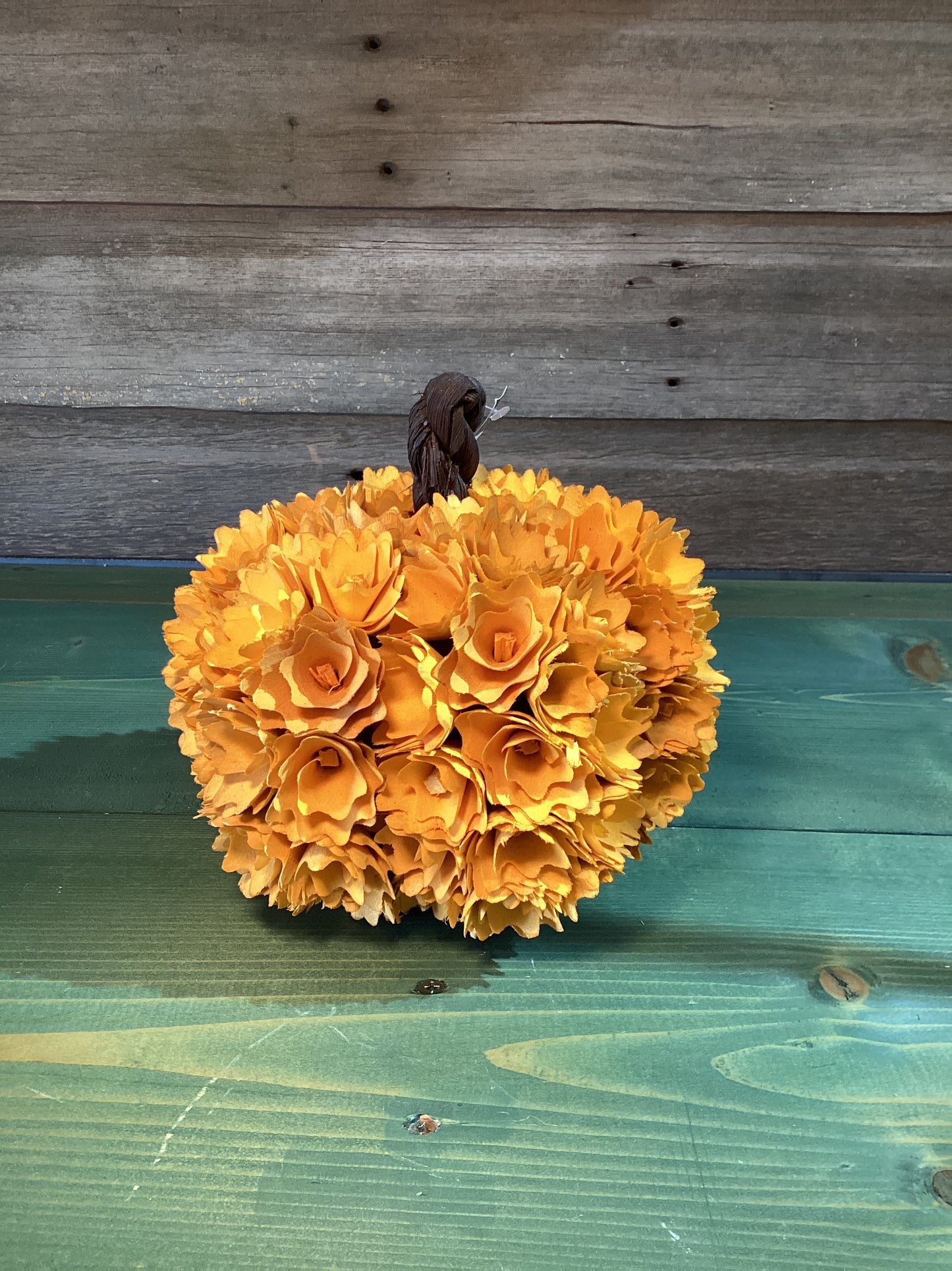 Shaved Wood Flower Orange Pumpkin
